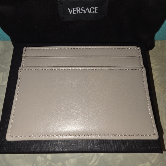 Versace Taupe Quilted Wallet with Gold Accent - Picture 6 of 8
